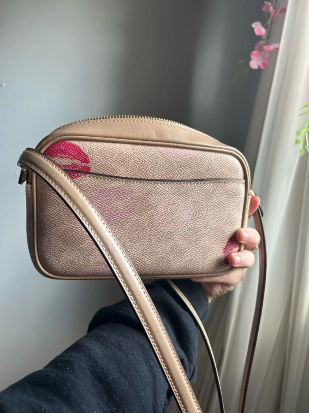 COACH Blush Pink Lip Print Crossbody Bag - Picture 2 of 5